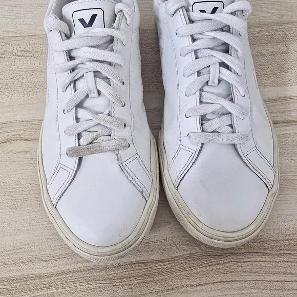 Veja Esplar White Leather Low Top Sneakers Size 7 - Picture 6 of 12